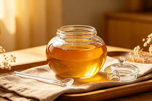 Which Companies Sell Eco-Friendly Glass Honey Jars with Stirring Sticks?